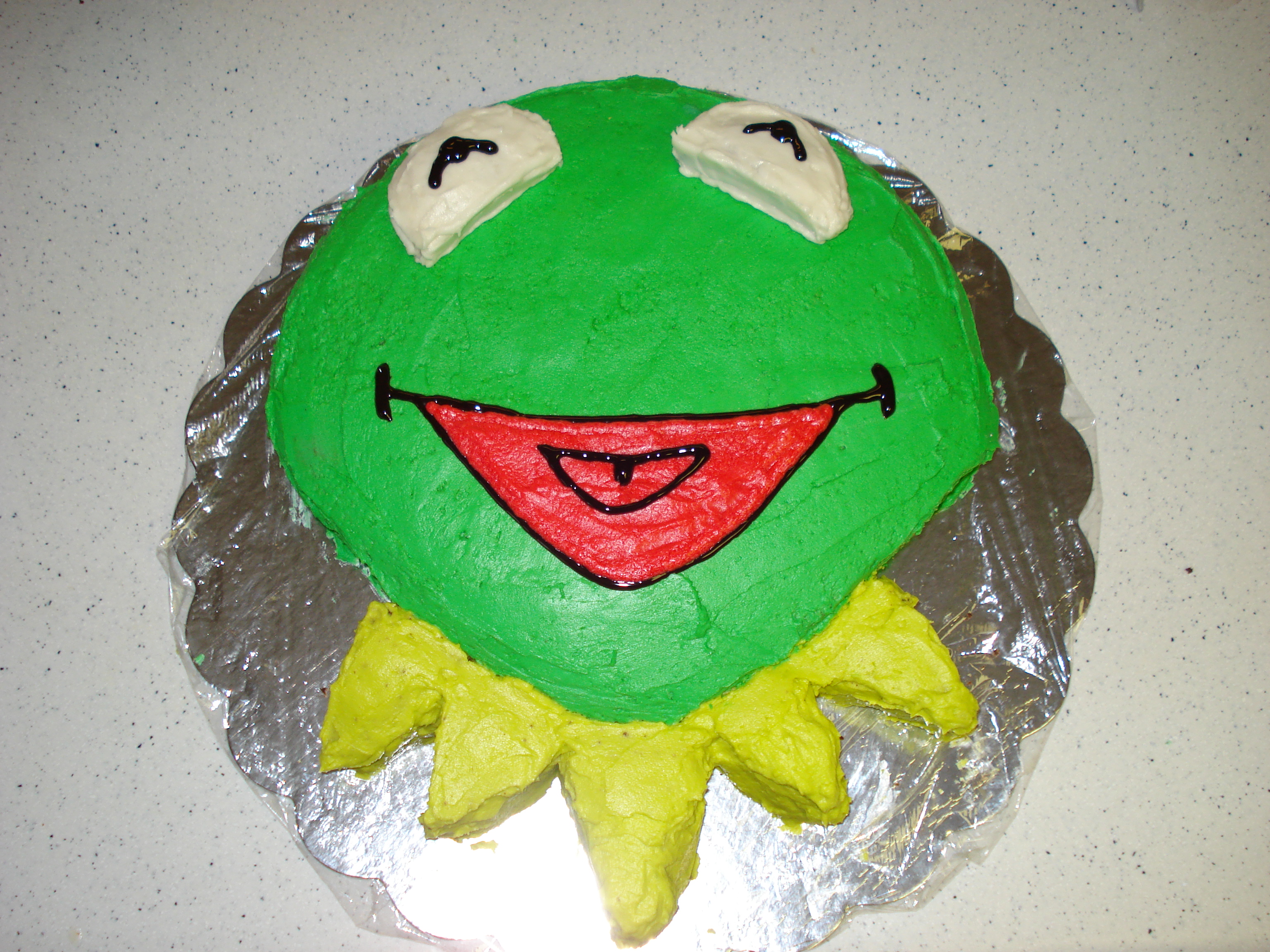 7th birthday - Kermit cake